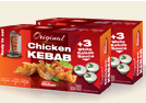 Ready-to-eat frozen chicken kebab – with kebab sauce
